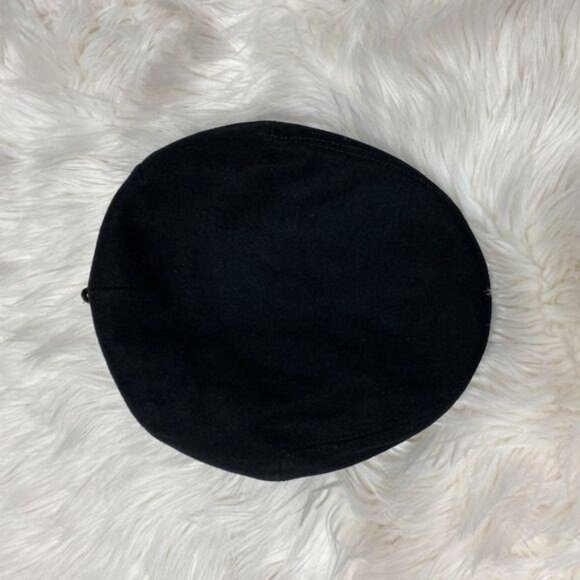 Black Wool Cabbie Hat - Picture 2 of 4